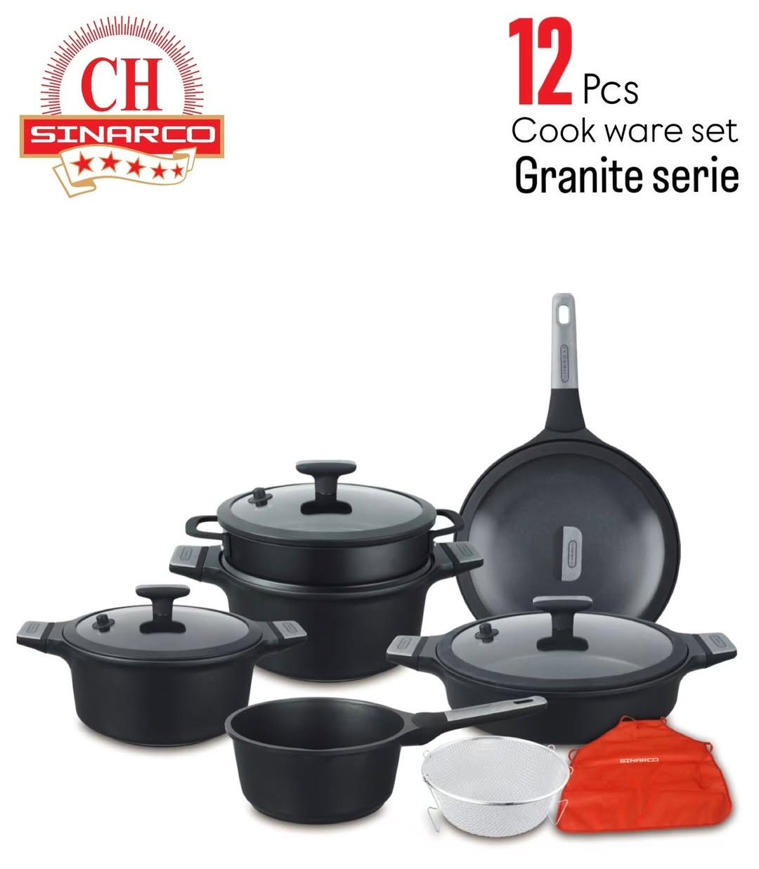 BATTERIE DE CUISINE SINARCO 12PCS